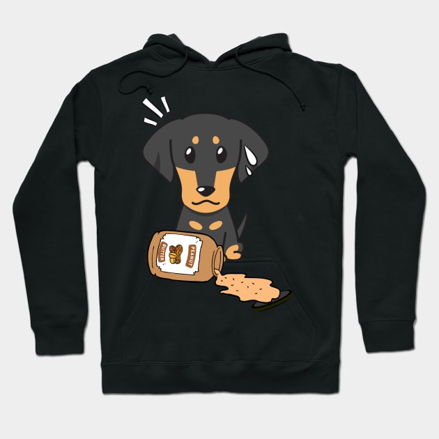 Cute Dachshund spilled a jar of peanut butter Hoodie by Pet Station